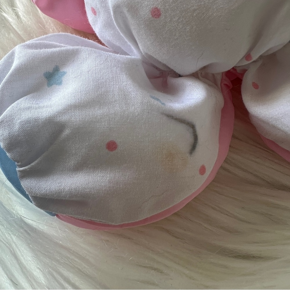 Fisher-Price Puffalump 90s Pink, White & Light Striped Zebra Plush with flaw - Picture 8 of 8